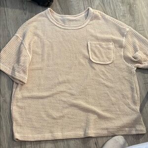 Women's Cream Textured Top
